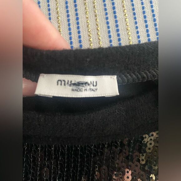 Miu Miu black cape embroidered in black and silver sequins one size - Picture 4 of 10